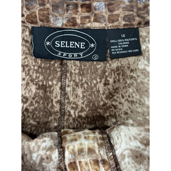 Selene Sport Faux Leather Alligator High Waist Pants S.14 Curvy Fit Vintage Rare - Picture 7 of 7